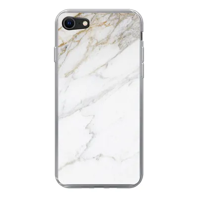 Produktbild von MuchoWow® Handyhülle Schutzhülle Hülle für iPhone SE 2022 Marmor - Stein - Weiß - Gold - Marmoroptik - Stein - Luxus Silikon Softcase Handy Hülle - Schutzhülle
