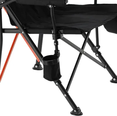 Productafbeelding van Opvouwbare campingstoel met bekerhouder en hoes, vissersstoel (zwart, 58 x 58 x 90 cm)