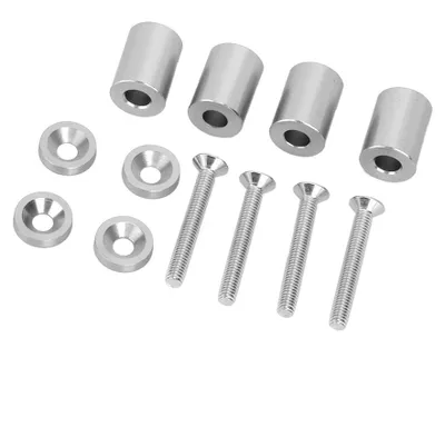 Image de Entretoise de rehaussement pour la ventilation du capot moteur en alliage d'aluminium, compatible avec les moteurs de 6 mm (argent)