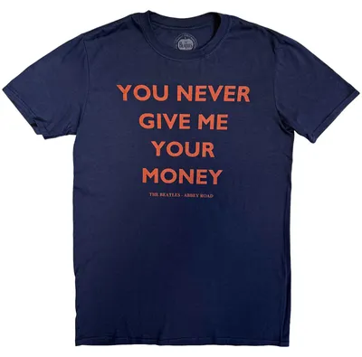 Obrázok produktu pre The Beatles You Never Give Me Your Money (Back Print) Navy Blue L Tričko