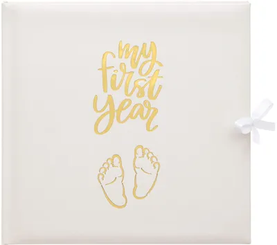 Produktbild von Baby Erinnerungsalbum erstes Jahr, 21 x 28 cm, weiß, für Meilensteine