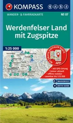Zdjęcie produktu dla KOMPASS Mapa turystyczna 07 Werdenfelser Land z Zugspitze 1:25 000