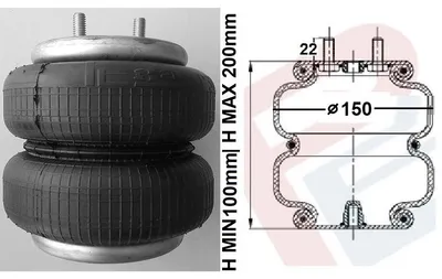 Produktbild von Zusatzluftfederbalg für Transporter und Anhänger A017606781 | mit Metallkolben