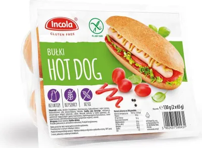 BUŁKI DO HOT-DOGÓW BEZGLUTENOWE (2 szt.) 130 g - INCOLA