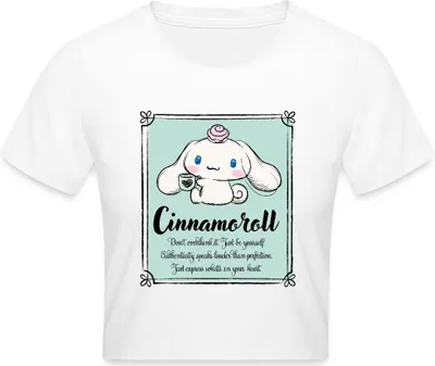 Produktbild von Spreadshirt Cinnamoroll Just Be Yourself Crop Top, XL, Weiß