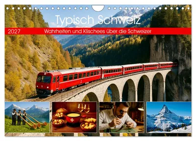 Produktbild von Typisch Schweiz (Wandkalender 2027 DIN A4 quer), CALVENDO Monatskalender