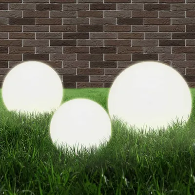 Produktbild von vidaXL LED záhradné osvetlenie sada 3 ks guľové 20/30/40 cm PMMA