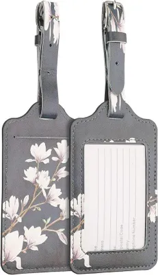 Produktbild von 2er Set Gepäckanhänger für Koffer - Nachahmung Leder - 11 x 7 cm