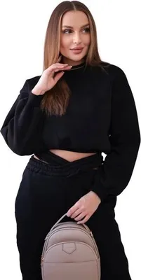 Immagine prodotto di Set isolato con felpa corta, nero