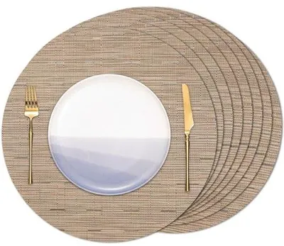 Produktbild von Famanu Platzsets Hitzebeständig - Antirutsch Rund, 38 cm - Set von 8
