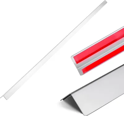Produktbild von Kantenschutz für Wand - Eckschutz Winkelprofil 90° - Edelstahl - 38 x 38 x 2436 mm - Selbstklebend - 10er-Pack