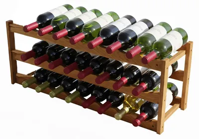 Weinregal 24 Flaschen, Walnussholz, 3 Ebenen, 28x78x21 cm