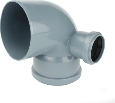 Produktbild von HT 90° Bogen DN 110 Einfach Doppel Abzweig DN 50 Abflussrohr Kanalrohr grau rechts