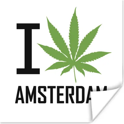 Produktbild von MuchoWow® Poster Eine Illustration von Amsterdam mit einem Unkrautblatt 50x50 cm - Wohnzimmerdekoration