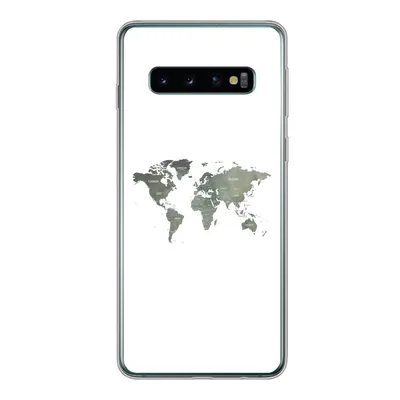 Produktbild von MuchoWow® Handyhülle Schutzhülle Hülle für Samsung Galaxy S10 Weltkarte - Grün - Weiß Silikon Softcase Handy Hülle - Handytasche