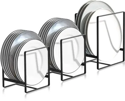 Produktbild von 3-teiliger Abtropfständer, Metall, multifunktional, für Küchen, Teller, Schalen