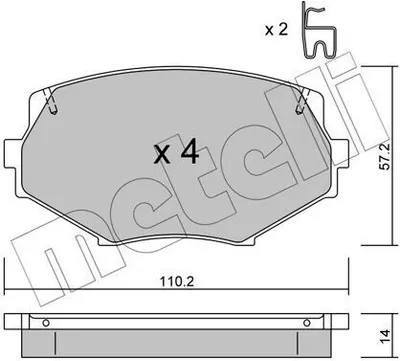 Produktbild von METELLI Bremsbeläge Satz Vorne Bremsklötze für MAZDA MX-5 II (NB) 22-0472-0