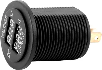 Image de Voltmètre digital LED Ampèremètre rond Jauge de courant pour Moto, Voiture, Bateau