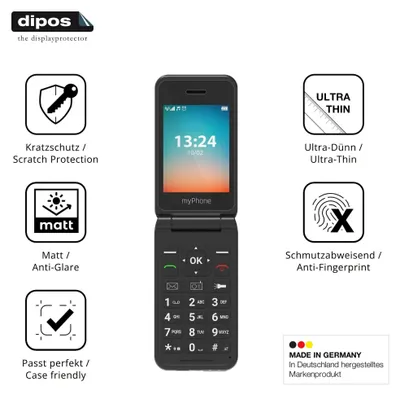 Produktbild von 4x Schutzfolie für MP myPhone Flip LTE matt Displayschutzfolie Folie Display Schutz dipos