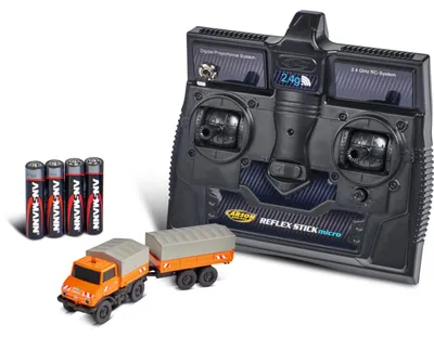 Produktbild von Carson Mercedes-Benz Unimog U406 RC 1:87 mit Anhänger orange RTR 5005