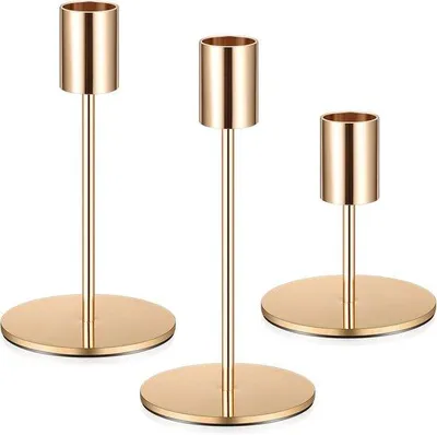 Produktbild von Famanu Vintage Kerzenhalter Gold - dekorative Tischdekoration