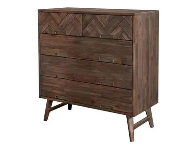 Produktbild von Ashton ASTB03 Kommode aus massivem Holz mit 5 Schubladen, Retro-Stil