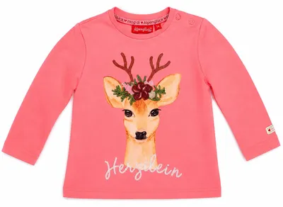 Produktbild von BONDI Baby Mädchen Langarmshirt "Herzlein" 86671 | Candy Rosa Größe: 74
