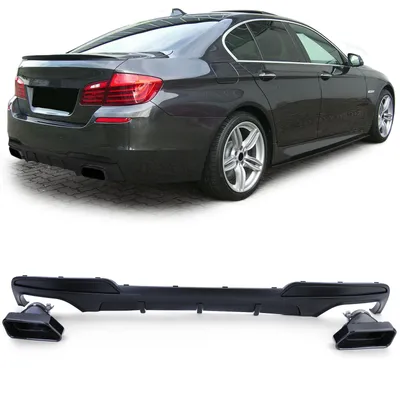 Produktbild von Heckdiffusor + Endrohre 550 Performance Schwarz Matt passt für BMW F10 F11 535