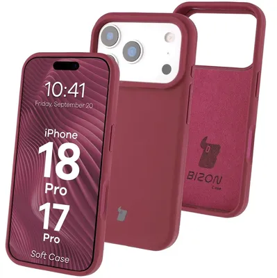 Produktbild von Silikon Handyhülle für iPhone 18 Pro / 17 Pro, Bizon Soft Case, Pflaumenfarbe