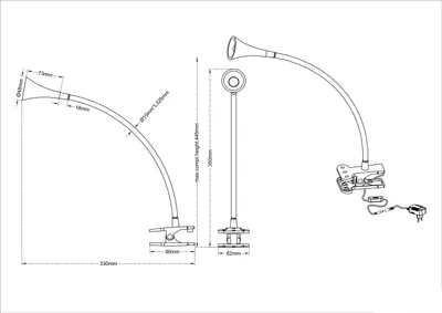 Obrázek produktu pro Stolní lampa VIPER s klipem černá RL R22398102