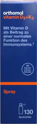 Obrázek produktu pro Orthomol Vitamin D3+K2 Spray - doplněk stravy s vitaminem D3, vitaminem K2 a extraktem ze zázvoru - 130 sprejů, 20 ml sprej