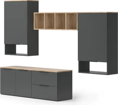 Produktbild von Vicco Wohnwand Wido, 5 Teile, Anthrazit/Sonoma