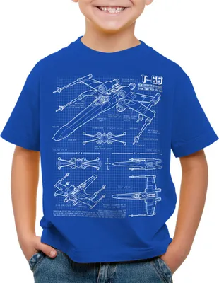Produktbild von style3 X-Wing Kinder T-Shirt blaupause t-65