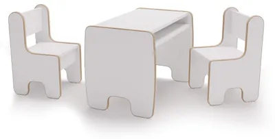 Produktbild von Kinder-Set Timi mit Tisch und zwei Stühlen Weiß