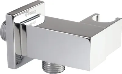 Produktbild von Winkelanschluss, Quadrat, mit Halter für Handbrause - chrom