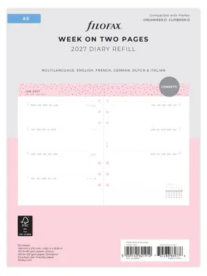 Produktbild von FILOFAX Kalendereinlage 2027 - A5 - 1 Woche = 2 Seiten - confetti - englisch