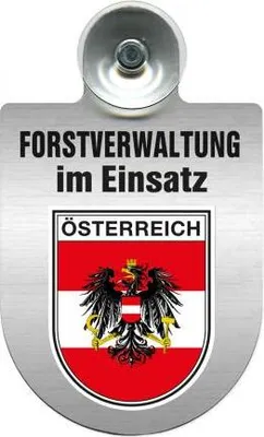 Produktbild von Einsatzschild für Windschutzscheibe incl. Saugnapf - Forstverwaltung im Einsatz - 309732- Wappen nach Wahl Color - Region Österreich