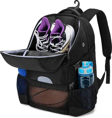 Produktbild von Famanu Basketballrucksack mit Ball- und Schuhfach - Schwarz