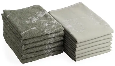 Productafbeelding van Keukendoek theedoek vaatdoek - 100% katoen - 12 stuks - 50 x 70 cm en 50 x 50 cm - Groen