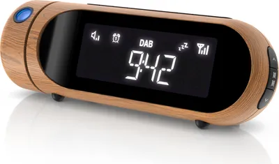 Produktbild von Bearware Radiowecker mit Projektor 3 Stufen dimmbar, DAB, DAB+, FM, Projektionswecker, 20 Speicherplätze, Wecker digital, Sleep-Timer, Snooze, Display 4 Stufen dimmbar, USB-Port, 2 Alarmzeiten, schwarz