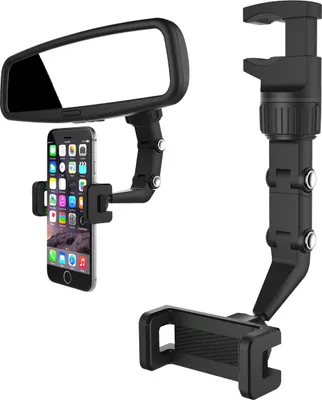 Produktbild von Verstellbare Auto-Rückspiegelhalterung Für Smartphone Schwarz