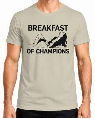 Produktbild von Breakfast Of Champions y Frau Humor Geschenk Männer pinup girl Herren T-Shirt, Natur, XXL