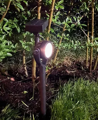 Produktbild von Solar Gartenstrahler LED Schwarz Solarleuchte Gartenleuchte Beleuchtung 34cm