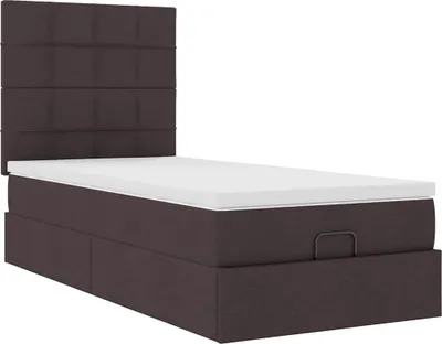Obrázok produktu pre Osmanská posteľ s matracom tmavohnedá 100x200 cm látka