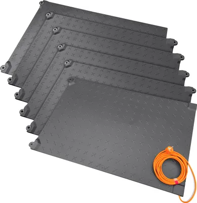 Produktbild von Pro-Mat 225W, anreihbare Gummi-Heizmatte IPX7, Länge 540 x 60 cm, Fußheizmatte für kalte Arbeitsplätze, Freiflächenheizung gegen Eis und Schnee