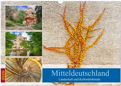 Produktbild von Mitteldeutschland - Landschaft und Kulturdenkmale (Wandkalender 2026 DIN A3 quer), CALVENDO Monatskalender