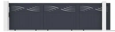 Produktbild von HALTI 5 m Schiebetor, 140 cm hoch, graues Aluminium