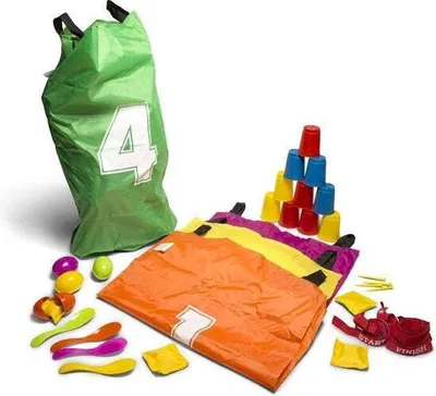 Immagine prodotto di BS BS Toys Party Kit set di giochi - Party con diversi giochi - corsa con i sacchi - lancio delle lattine - 4 giocatori - giochi all'aperto per bambini - da 4 anni - giochi per bambini - giochi per bambini - giochi all'aperto - giochi all'aperto