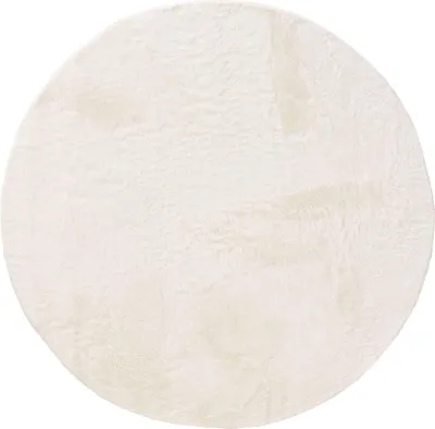 Produktbild von benuta Teppich Wohnzimmer Furry Creme ø 160 cm rund Fellteppich Wohnzimmerteppich Rutschfest Waschbar Hochflor Flauschig Plüsch Shaggy Weich