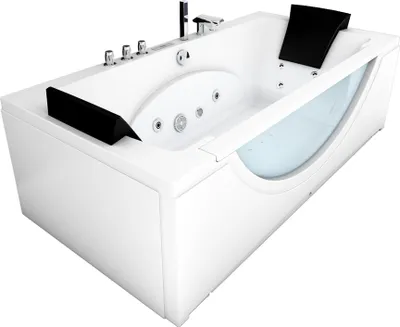 Produktbild von Whirlpool Pool Badewanne Eckwanne Wanne W81H-C-SC 180x90cm aktive Schlauch-Reinigung